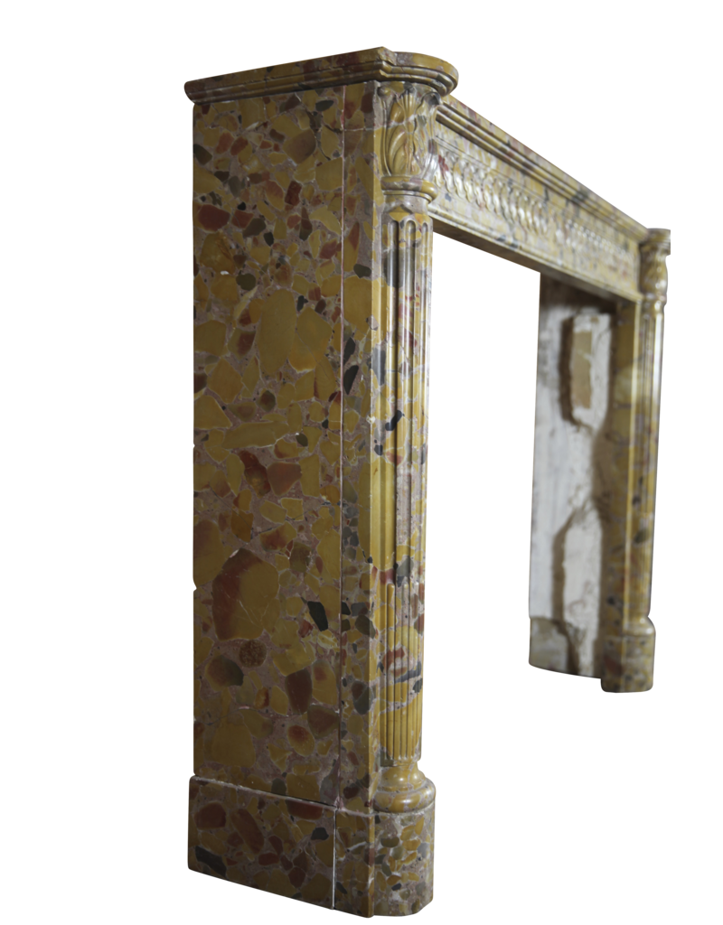 Maison Leon Van den Bogaert French Chic Marble Antique Fireplace Surround
