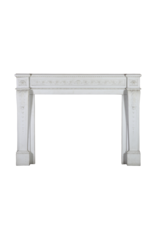 Maison Leon Van den Bogaert Grand French Chic Antique Fireplace Surround in White Statuary Marble