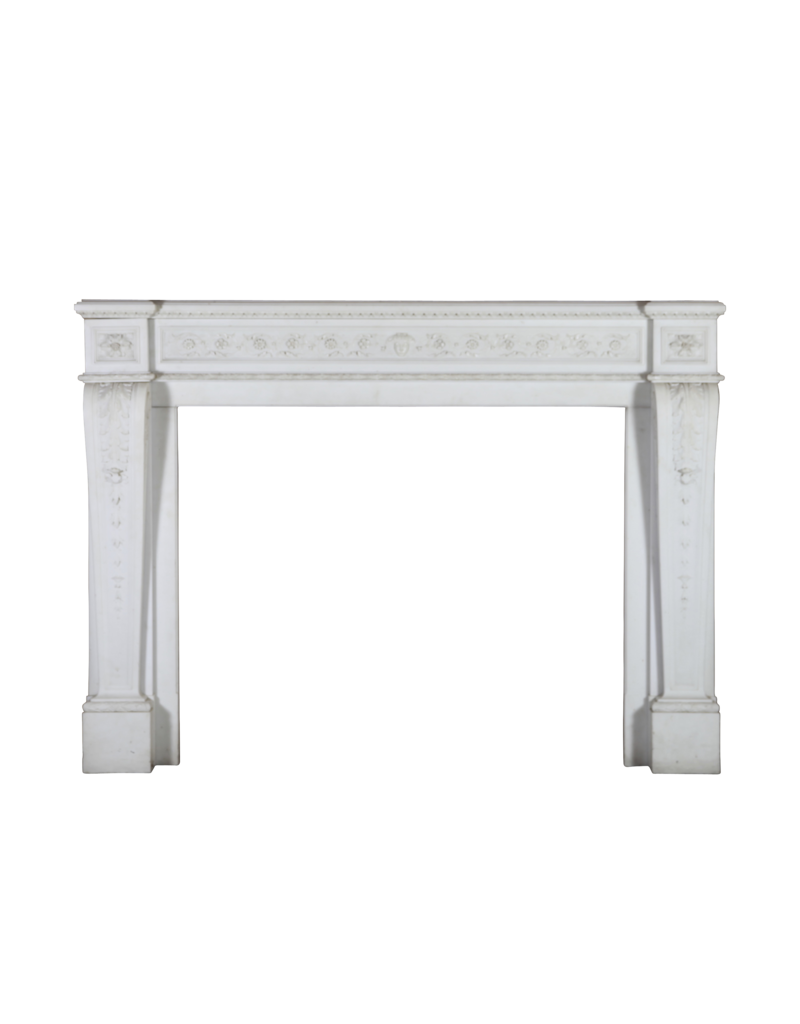 Maison Leon Van den Bogaert Groß Französisch Chique Antike Kamin Maske In White Statuary Marmor
