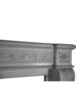 Grand French Chique Antique Fireplace Surround In White Statuary Marble