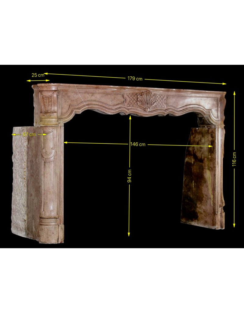 Mármol Siglo 18 Antiguo Fino Chimenea De Piedra