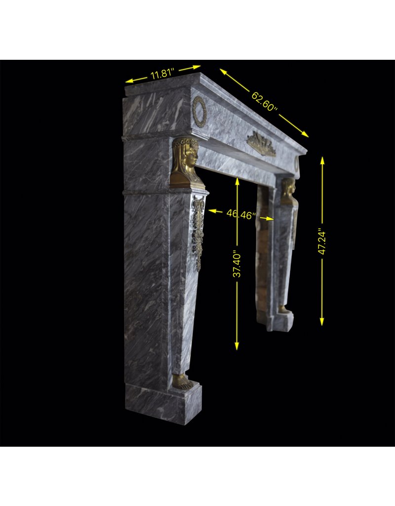 Mármol Empire Periodo De Epoca Chimenea