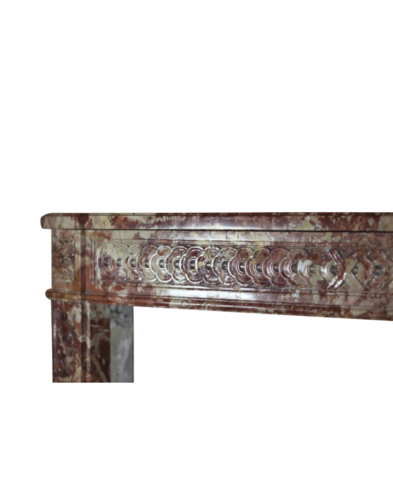 Rich In Color Antique Marble Fireplace Surround