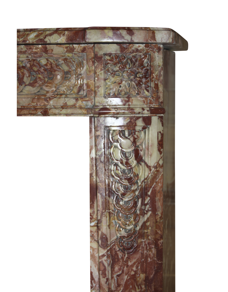 Maison Leon Van den Bogaert Rich In Color Antique Marble Fireplace Surround