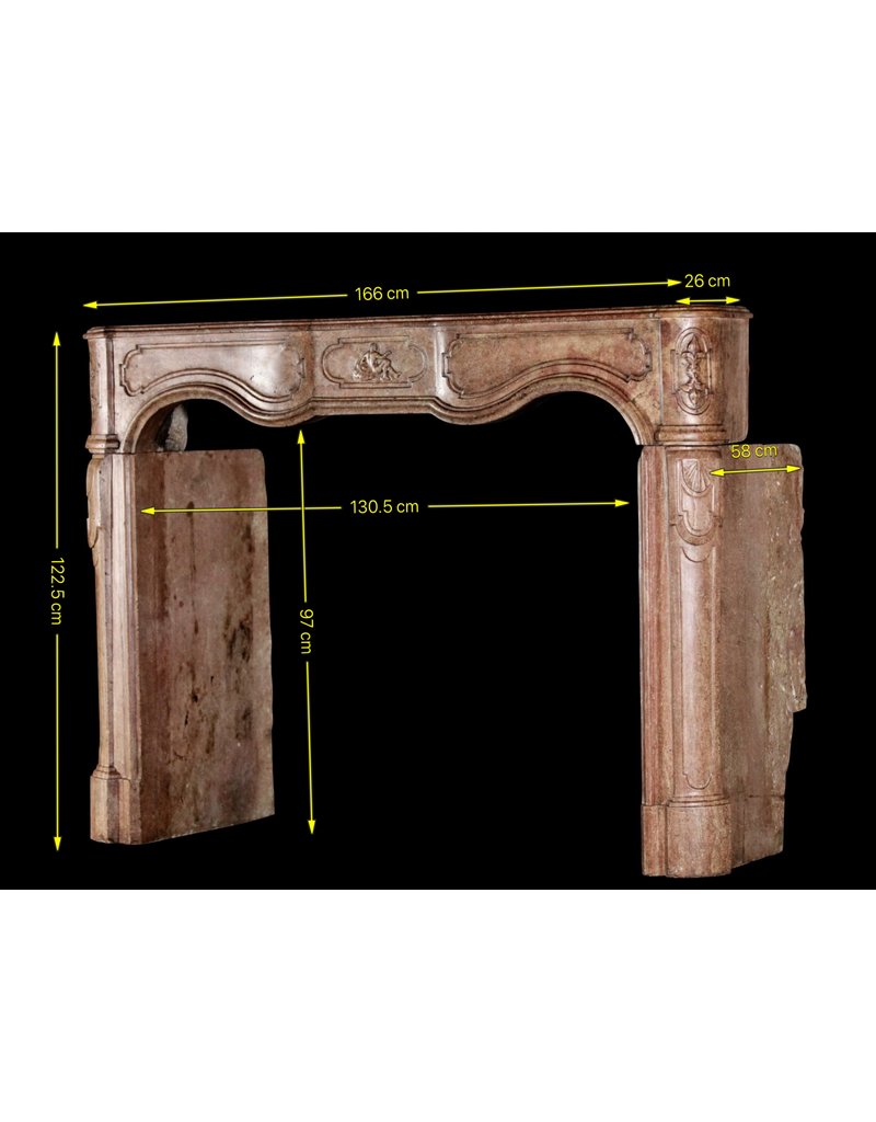 Original Venetian Hard Stone Antique Fireplace Surround