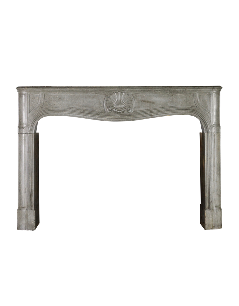 Maison Leon Van den Bogaert Massieve Blauw Grijze 18e-Eeuwse Franse Antieke Schouw