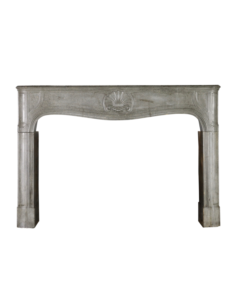 Strong 18Th Century French Antique Fireplace Surround In Grey Stone