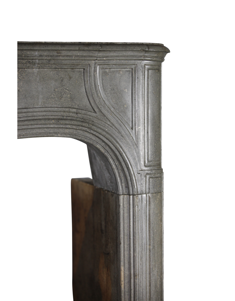 Strong 18Th Century French Antique Fireplace Surround In Grey Stone