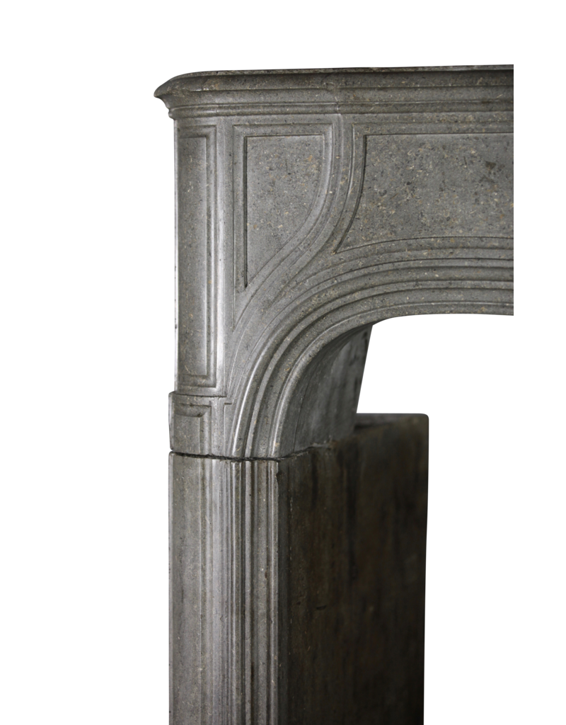 Strong 18Th Century French Antique Fireplace Surround In Grey Stone