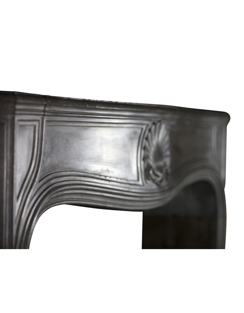 Strong 18Th Century French Antique Fireplace Surround In Grey Stone