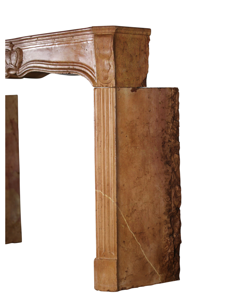 17Th Century Delicate French Hard Stone Fireplace Surround