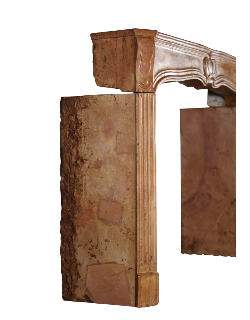 17Th Century Delicate French Hard Stone Fireplace Surround