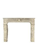 18Th Century Fine French Vintage Fireplace In Limestone