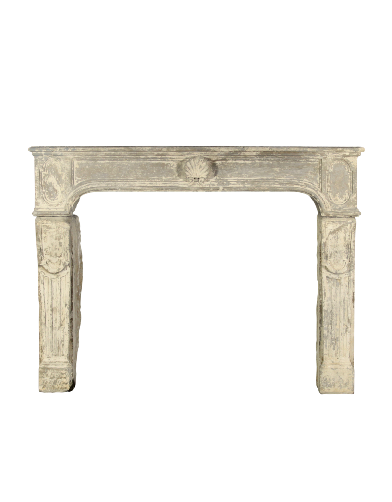 18Th Century Fine French Vintage Fireplace In Limestone