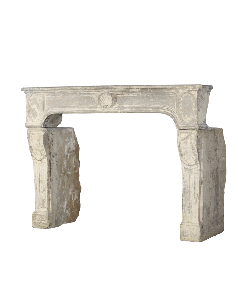 18Th Century Fine French Vintage Fireplace In Limestone