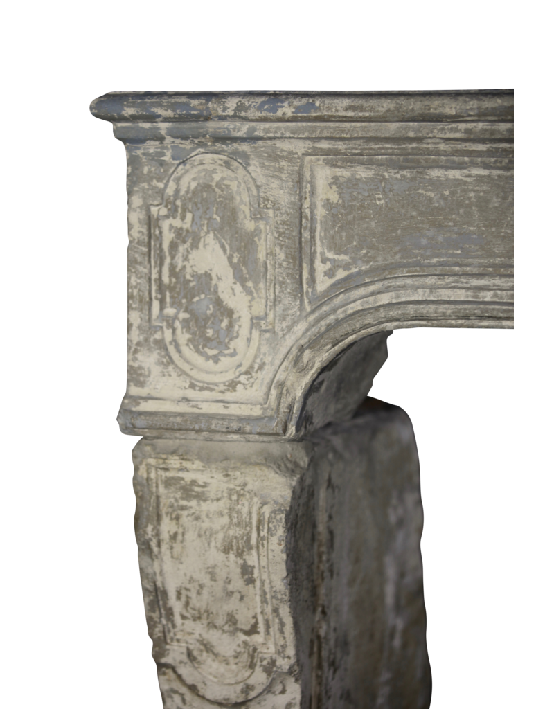 18Th Century Fine French Vintage Fireplace In Limestone