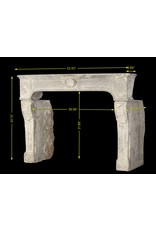 Siglo 18 Cosecha Fina Francesa Chimenea En Piedra Caliza