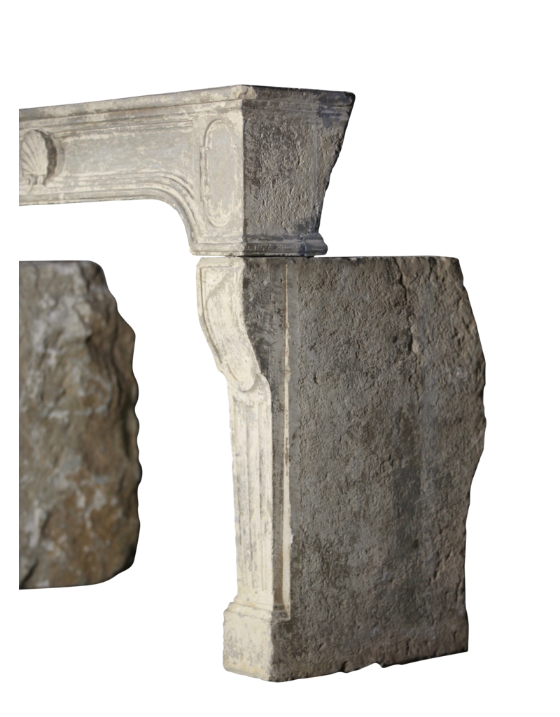Siglo 18 Cosecha Fina Francesa Chimenea En Piedra Caliza