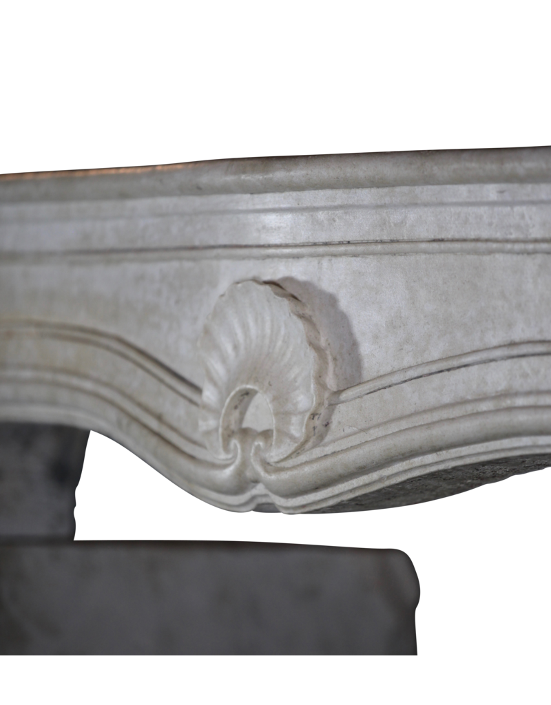 French Louis XV Period Limestone Fireplace Mantel