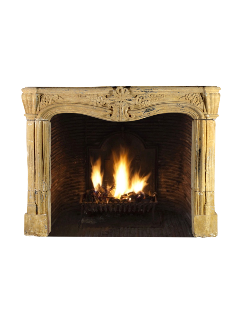 Small Strong Provencal 17Th Century Antique Fireplace Mantel