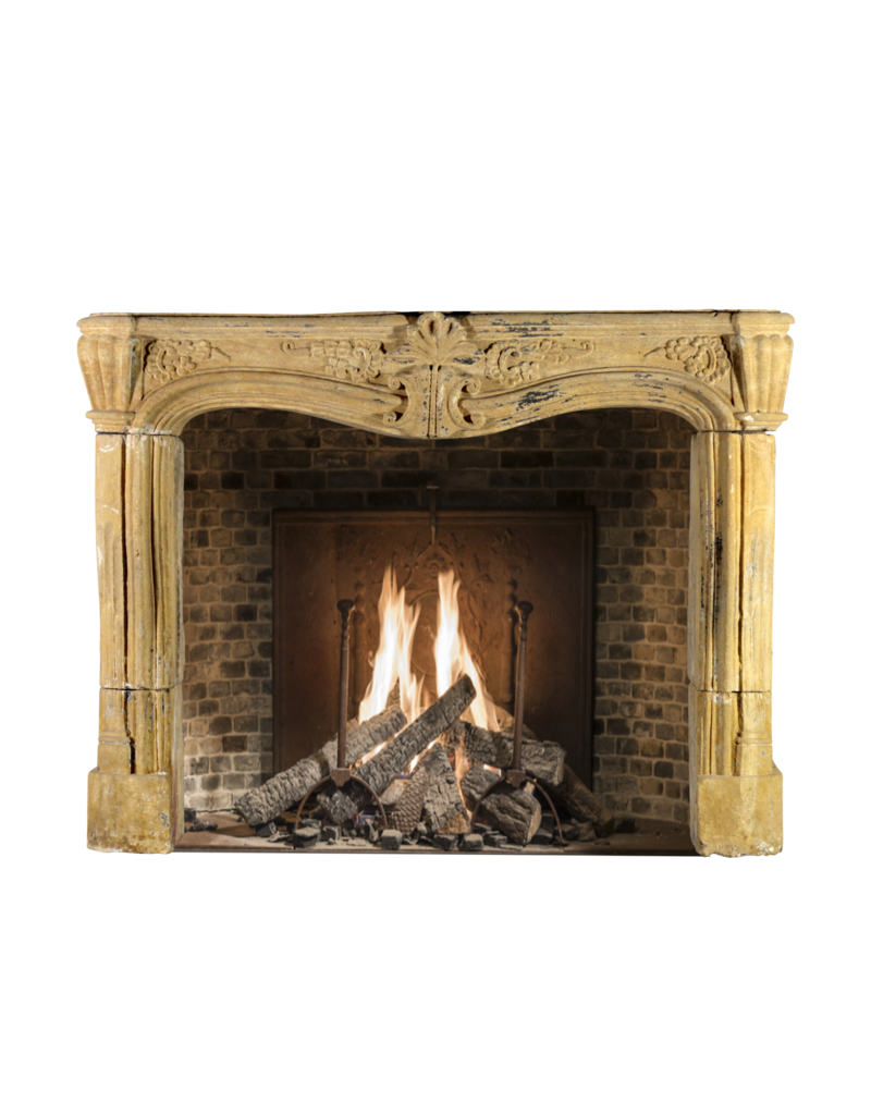 Small Strong Provencal 17Th Century Antique Fireplace Mantel