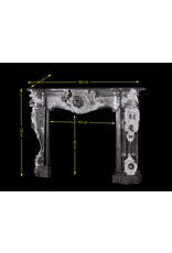 Luxus-Antikkamin aus dem 19. Jahrhundert – Skulptiertes weibliches Gesicht & Weinranken