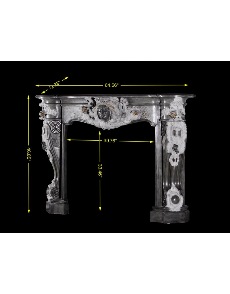 Habillage de Cheminée Victorienne Avec Grappes De Raisin - Cheminée Exceptionnelle