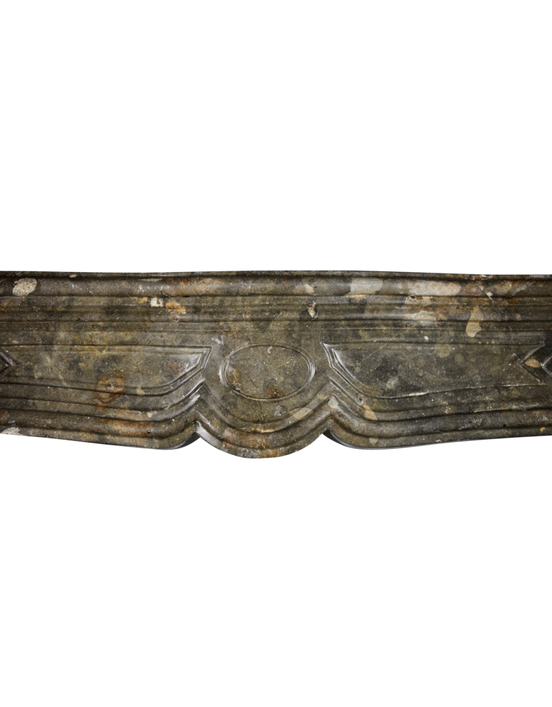 Maison Leon Van den Bogaert 17th Century Chic French Antique Fireplace Surround in Dark Fossil Stone