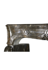 Maison Leon Van den Bogaert 17th Century Chic French Antique Fireplace Surround in Dark Fossil Stone