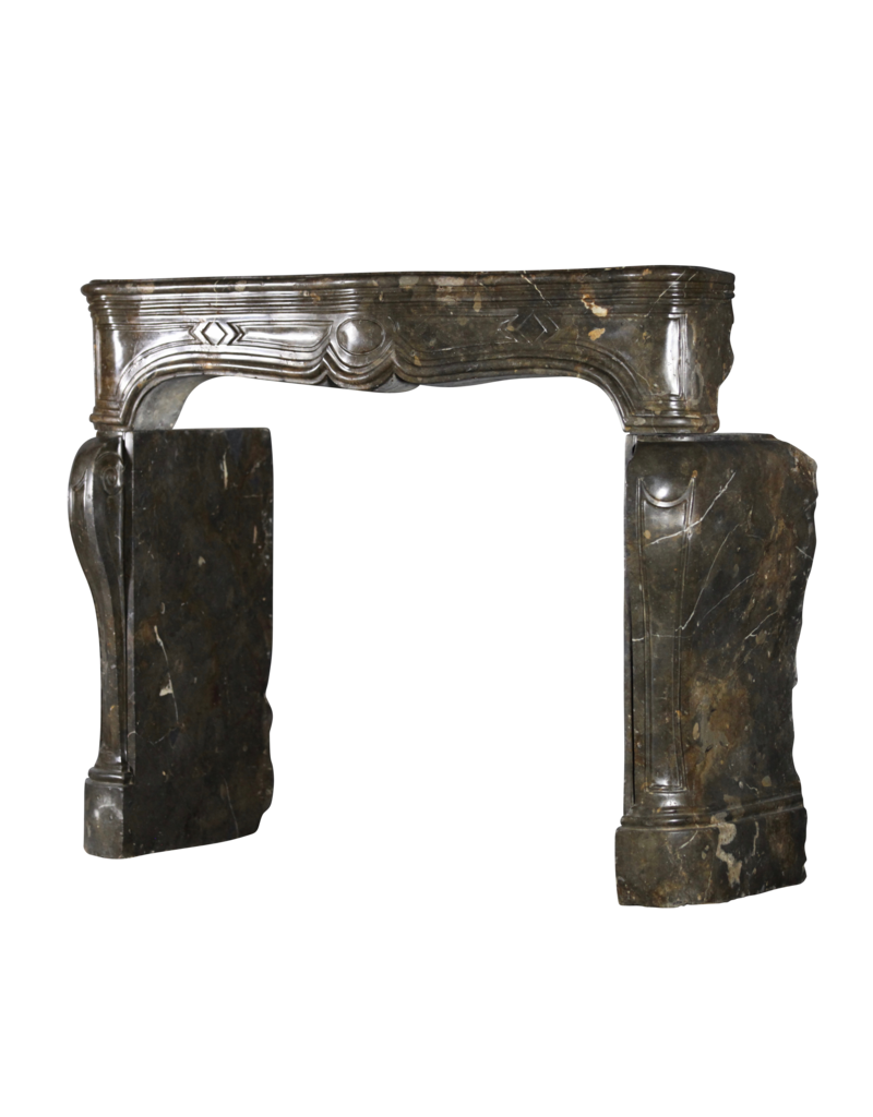 Maison Leon Van den Bogaert 17th Century Chic French Antique Fireplace Surround in Dark Fossil Stone