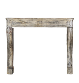 One Of Kind French Limestone Antique Fireplace Surround