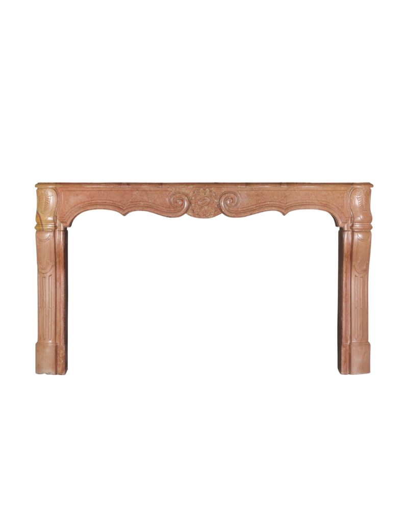 French Bicolor Timeless Limestone Antique Fireplace Surround