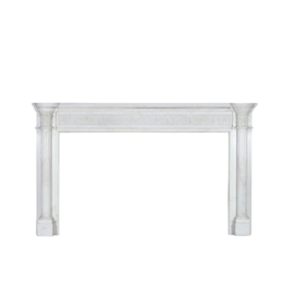 19Th Century White Statuary Marble Vintage Fireplace Surround