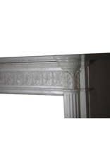 Grand 19Th Century White Statuary Marble Vintage Fireplace Surround