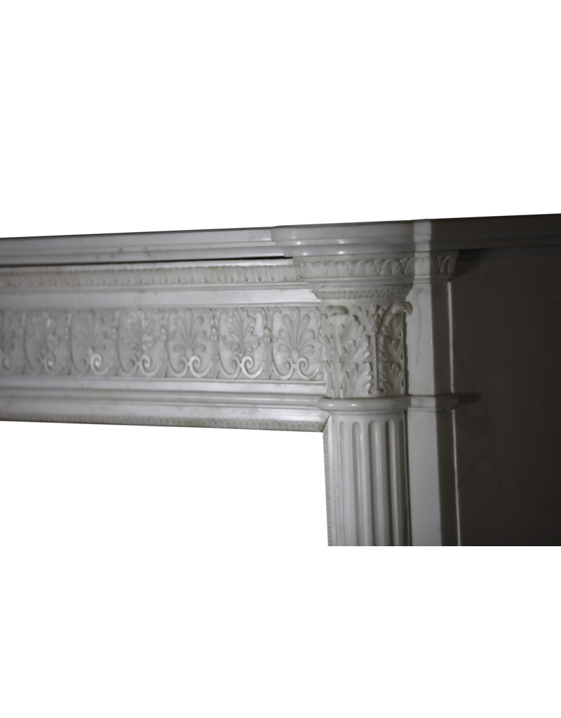 The Antique Fireplace Bank Grand 19Th Century White Statuary Marble Vintage Fireplace Surround