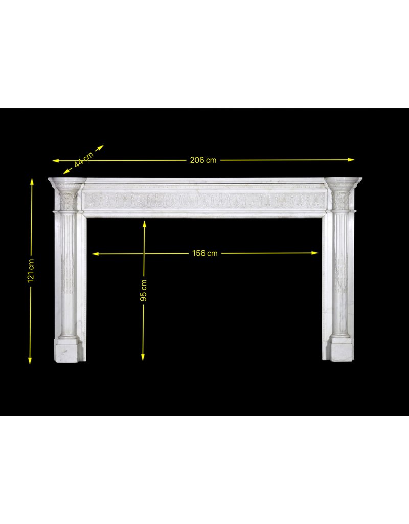 Groß 19. Jahrhundert Weiß Statuarisch Marmor Jahrgang Kamin Maske