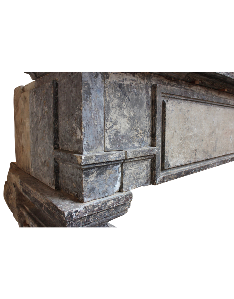 Maison Leon Van den Bogaert Grand French Chic Renaiscance Period Antique Fireplace Surround in Limestone