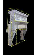 Grand French Chique Renaiscance Period Antique Fireplace Surround In Limestone