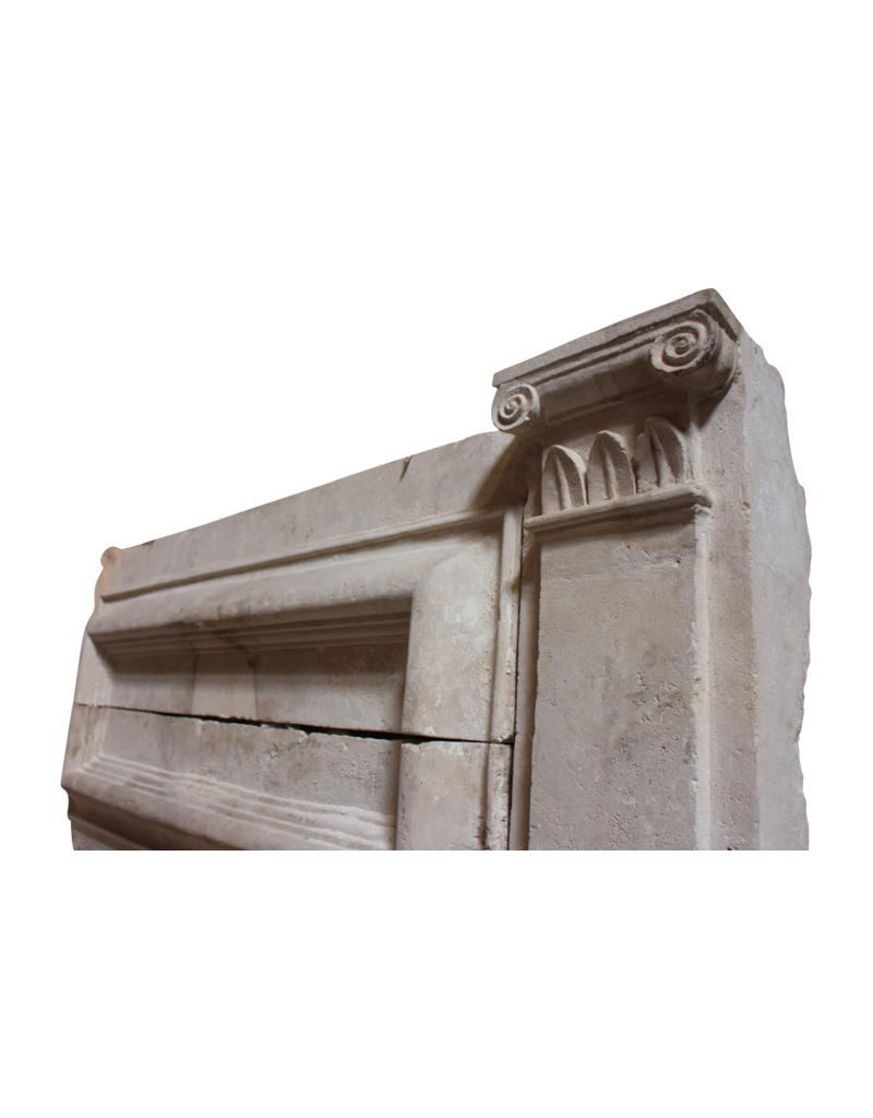 French 16Th Century Period Limestone Fireplace Surround