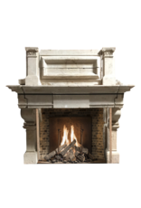 The Antique Fireplace Bank Französisch Des 16. Jahrhunderts Periode Kalkstein Kamin Maske