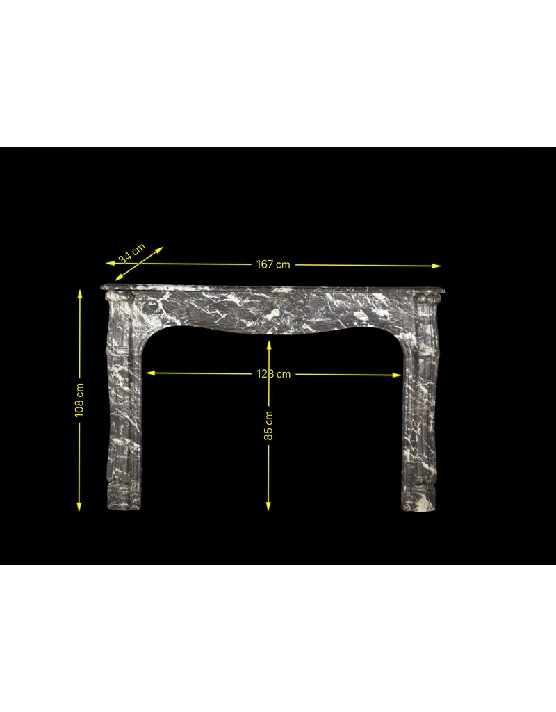 Cheminée En Marbre Gris 18Ème Siècle