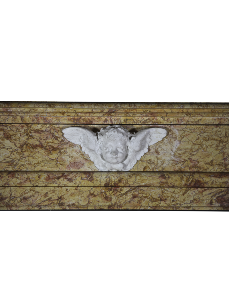 Classical Belgian Style Vintage Marble Fireplace Mantel