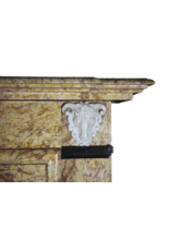 Classical Belgian Style Vintage Marble Fireplace Mantel