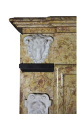 Classical Belgian Style Vintage Marble Fireplace Mantel