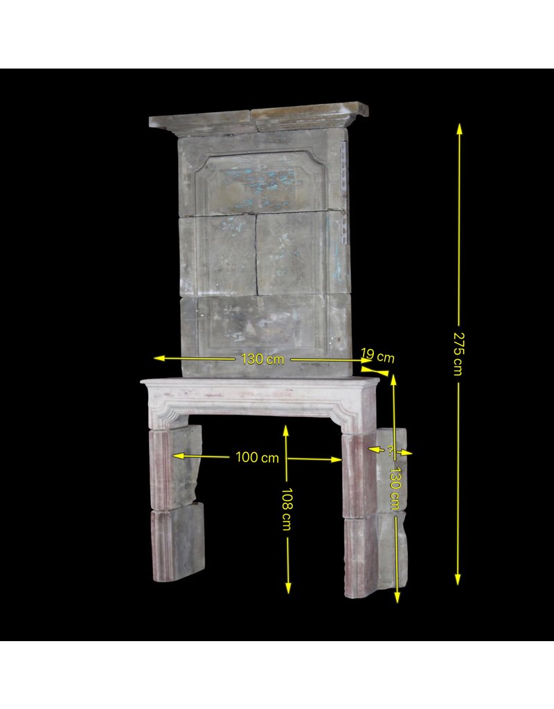 Maison Leon Van den Bogaert Französische Kaminumrandung aus Kalkstein aus dem 18. Jahrhundert im Landhausstil