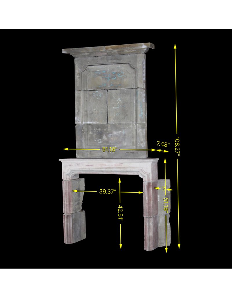 Maison Leon Van den Bogaert Französische Kaminumrandung aus Kalkstein aus dem 18. Jahrhundert im Landhausstil