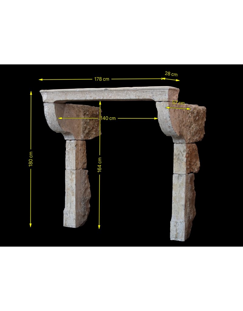 Cheminée De Château Élancé En Pierre Fossile.