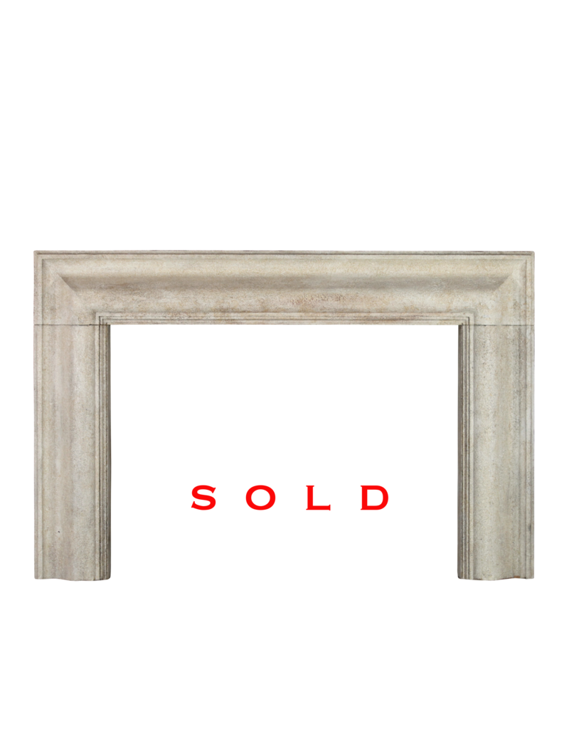 Maison Leon Van den Bogaert Bolection French Limestone Vintage Fireplace Surround