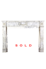 Maison Leon Van den Bogaert French Chic Vintage Marble Fireplace Surround