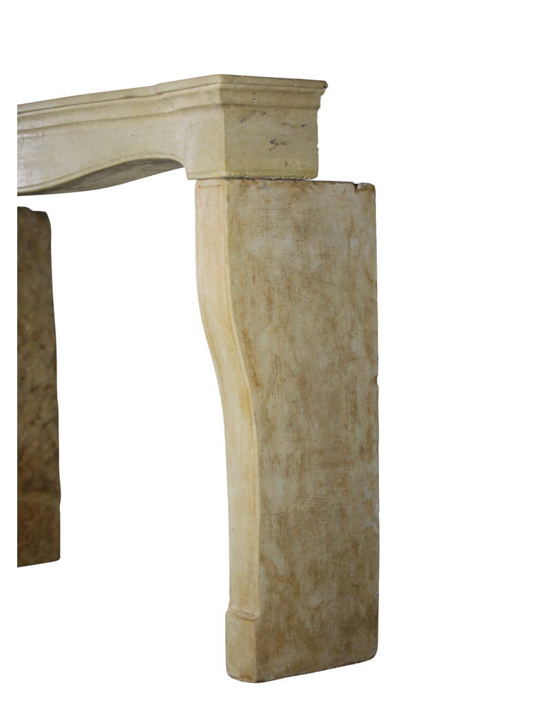 French Elegant Vintage Country Style Limestone Fireplace Surround